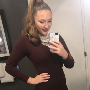 Merino Wool Burgundy Gap Dress